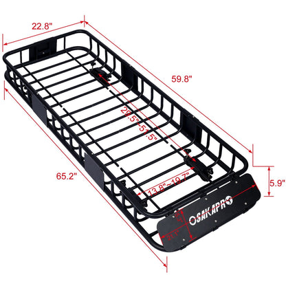 Motoring Rooftop Cargo Carrier Basket, black steel, universal fit roof rack HouseOfZazla on Tampa Home & Garden Store