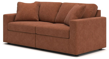 Modmax Sectional Spice rust fabric stationary sofa by Unique Piece Furniture with plush cushions on Tampa Home & Garden Store