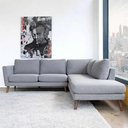 Benson sectional sofa with chaise by Unique Piece Furniture in light grey fabric on Tampa Home & Garden Store