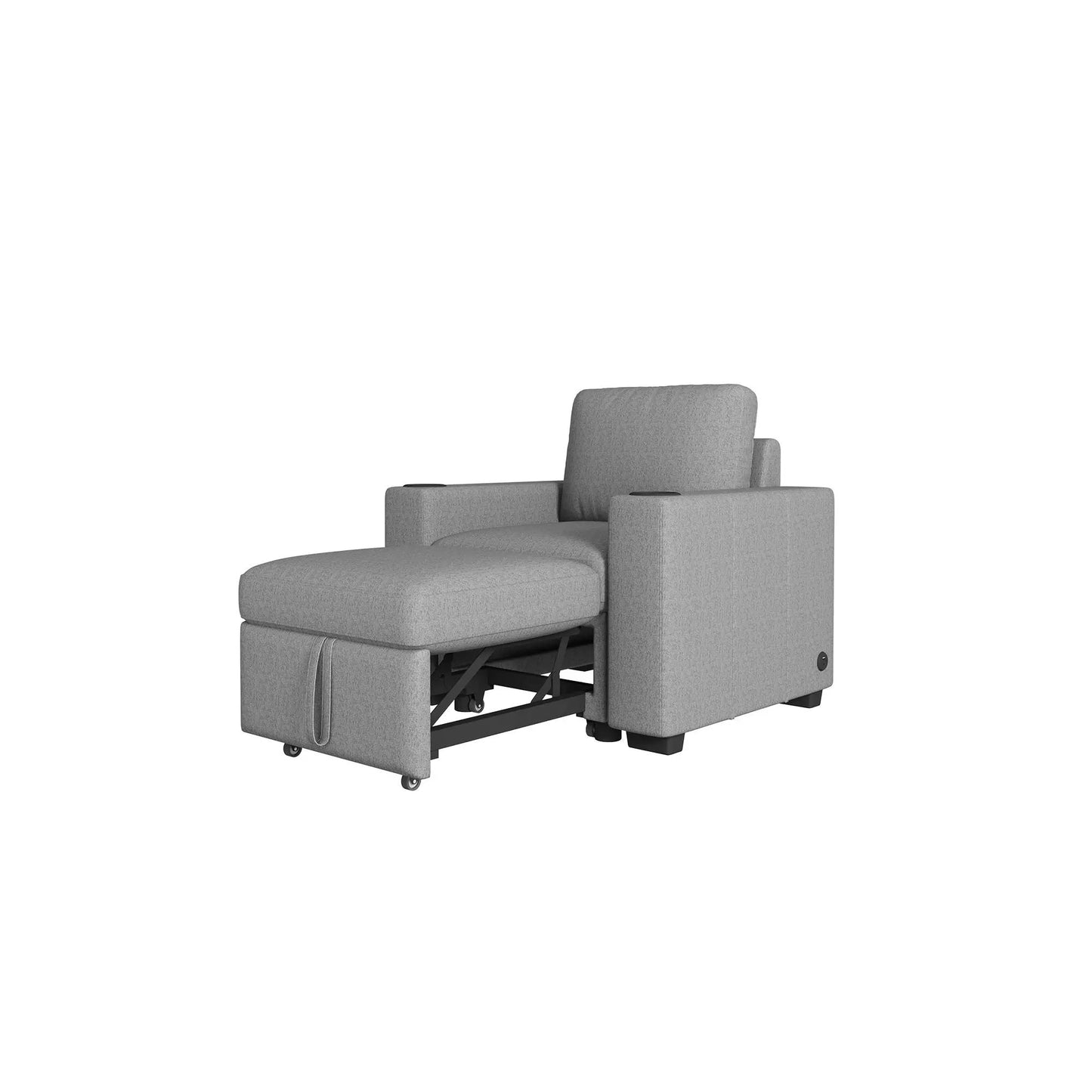 Sleeper chair gray fabric with USB ports and cup holders Unique Piece Furniture on Tampa Home & Garden Store