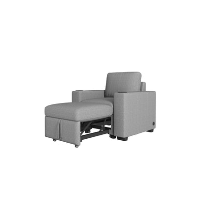 Sleeper chair gray fabric with USB ports and cup holders Unique Piece Furniture on Tampa Home & Garden Store