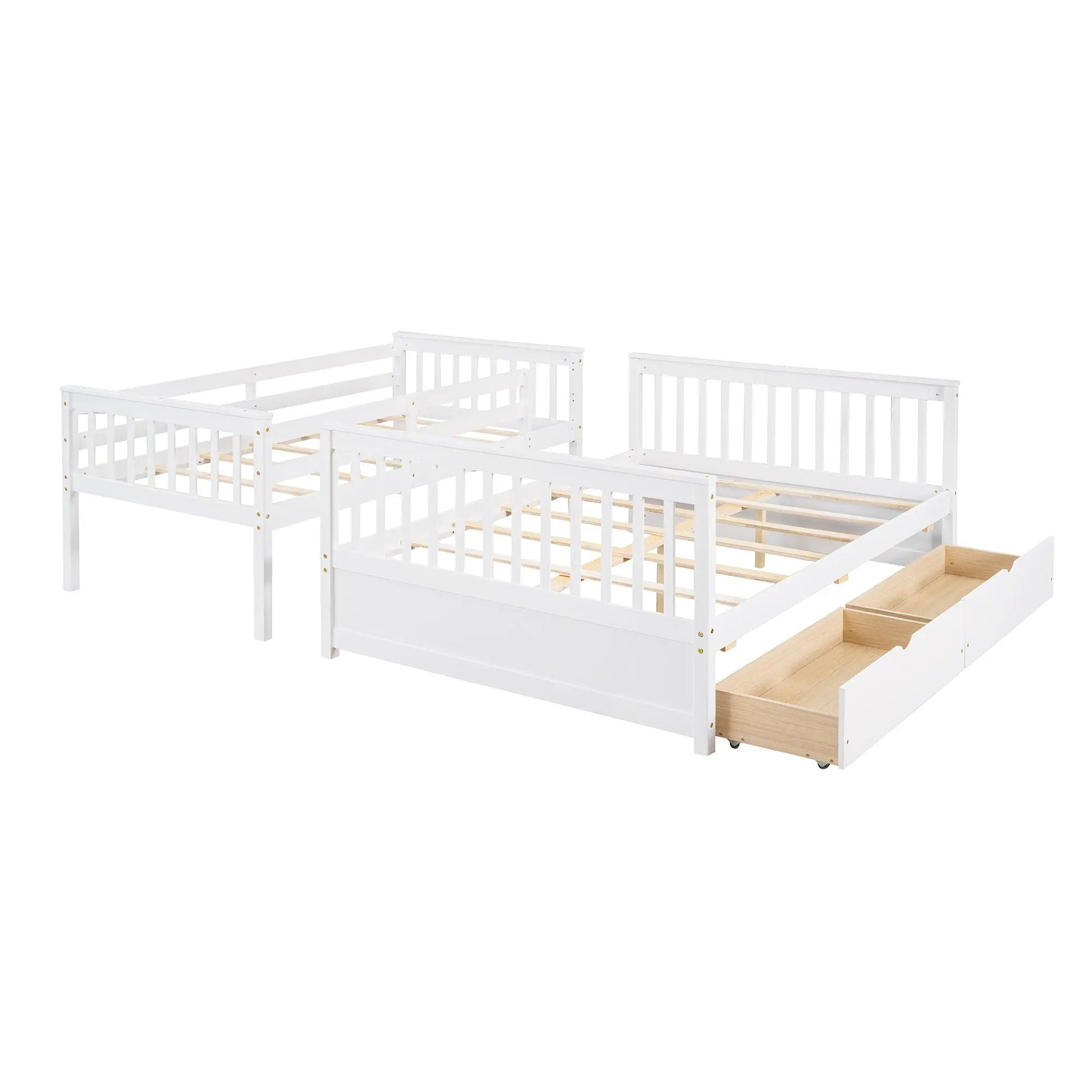 White bunk bed with ladders and two storage drawers by Unique Piece Furniture on Tampa Home & Garden Store