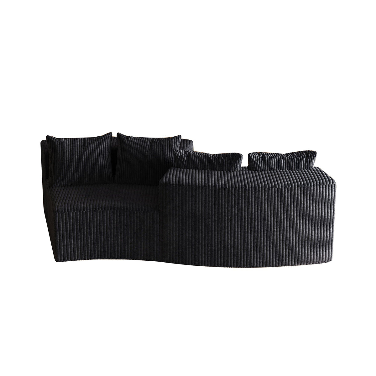 Curved Modular Sectional Sofa and Four Pillows