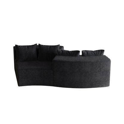 Curved Modular Sectional Sofa and Four Pillows