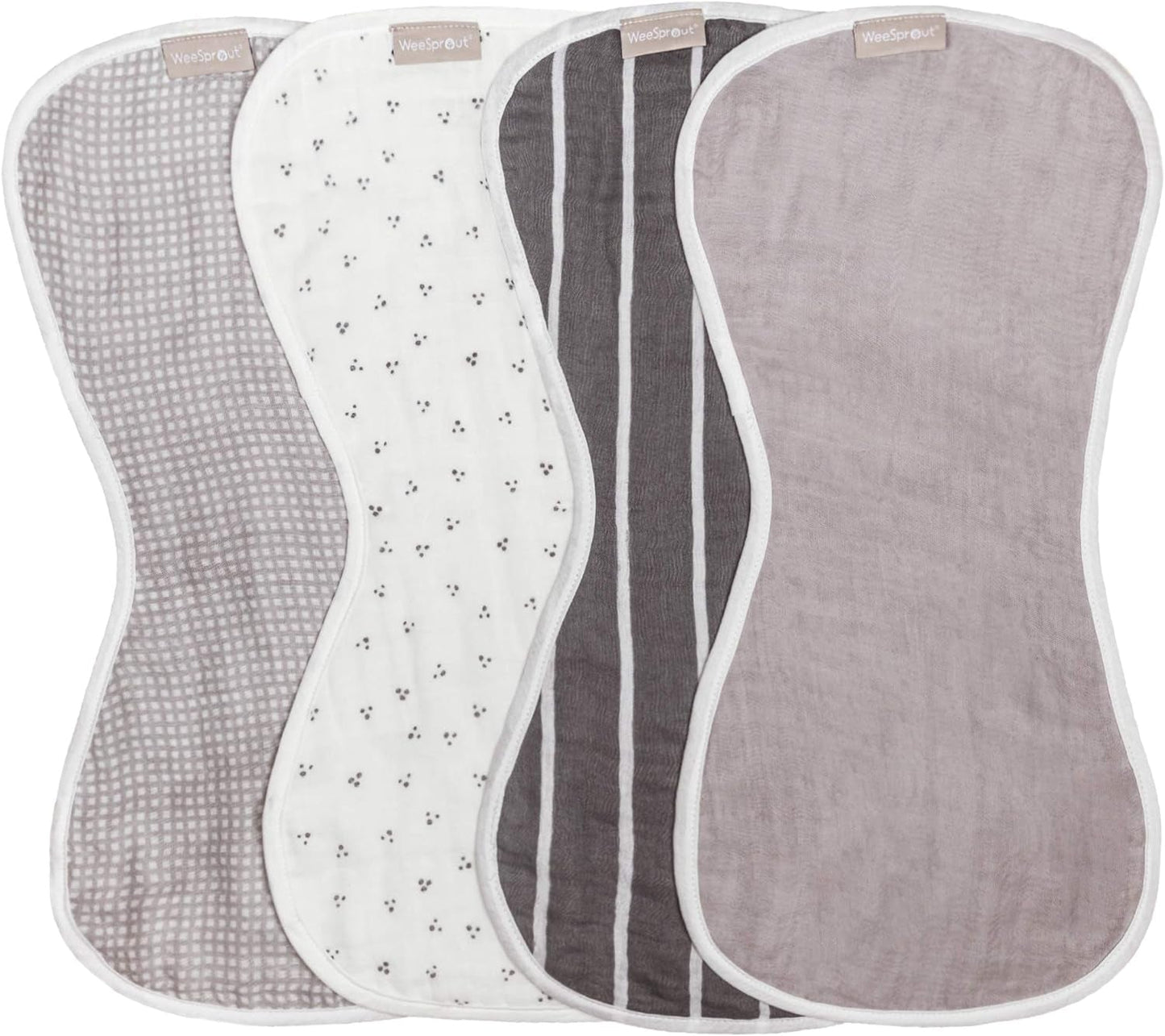 WeeSprout 100% Organic Cotton Burp Cloths — Ultra-Absorbent, Multi-Functional & Gentle on Baby’s Skin