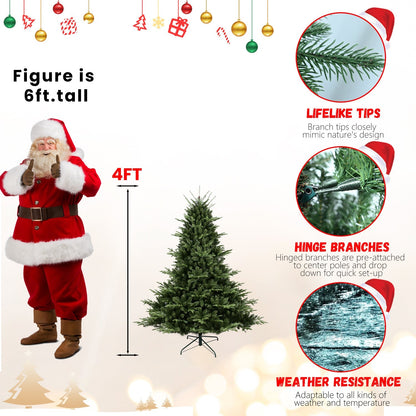 HouseOfZazla 6 ft full-shaped Christmas tree with 1673 PE/PVC tips on a sturdy metal stand on Tampa Home & Garden Store