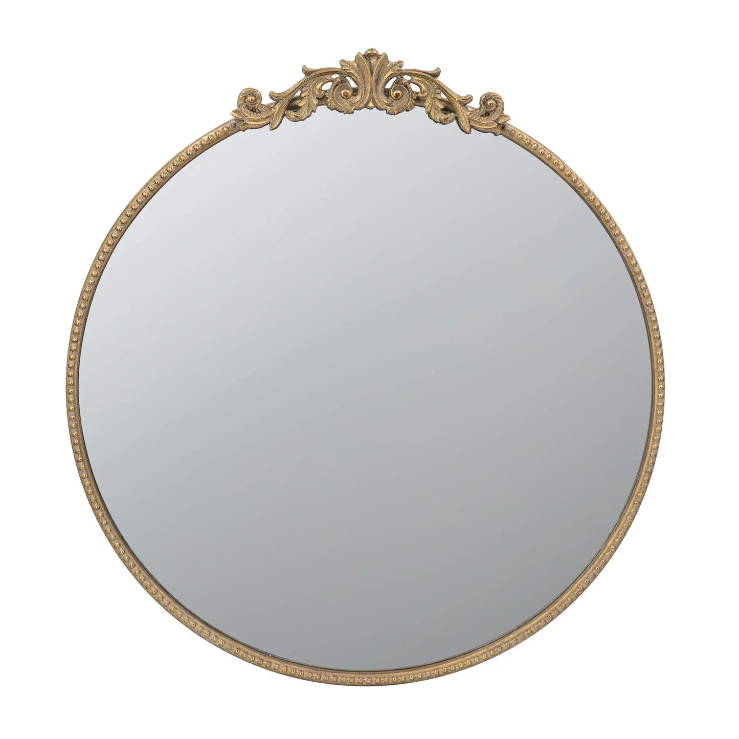 Round wall mirror with a gold Baroque-inspired ornate frame, Unique Piece Furniture on Tampa Home & Garden Store