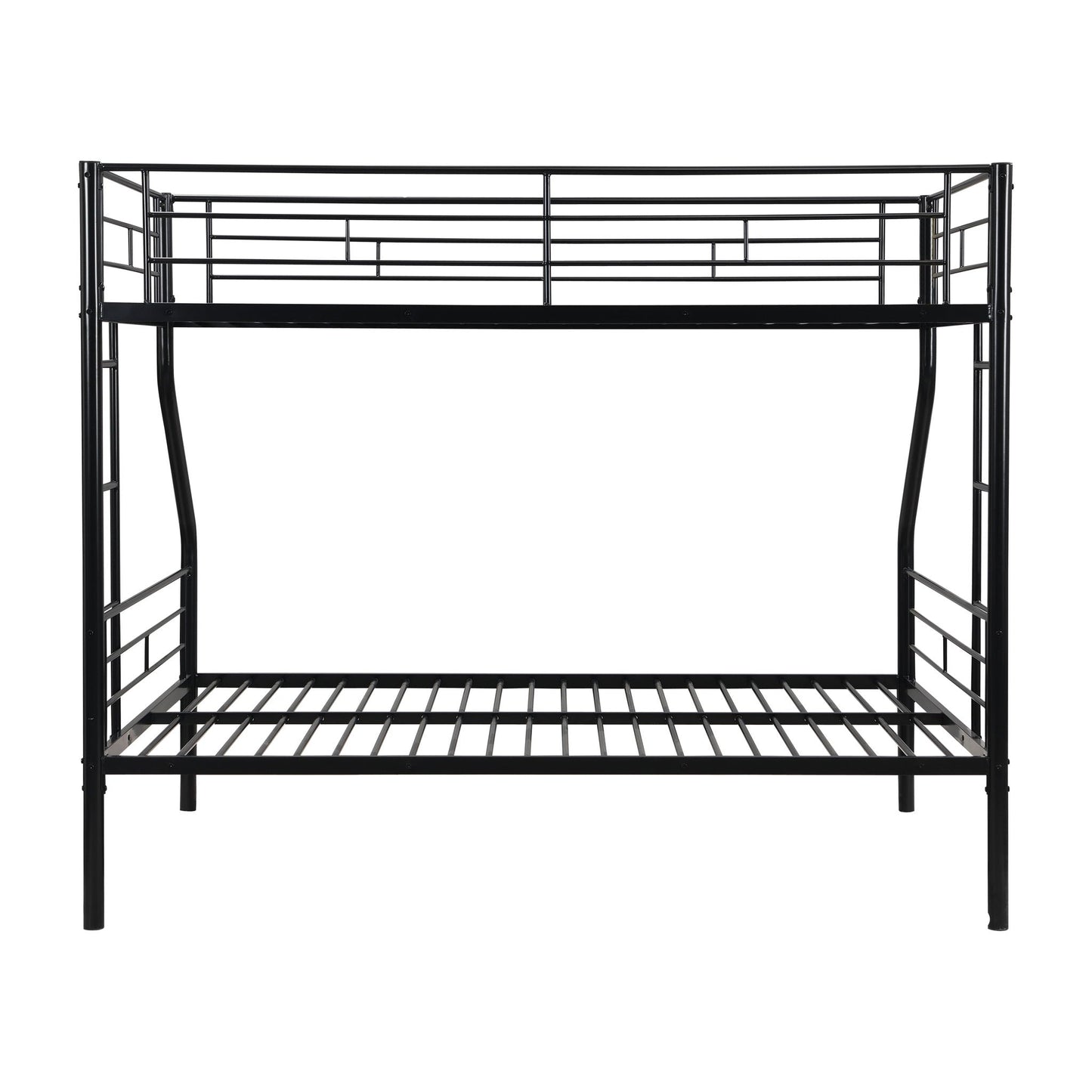 Modern Metal Bunk Bed two-tier black metal frame with guard rails by HouseOfZazla on Tampa Home & Garden Store