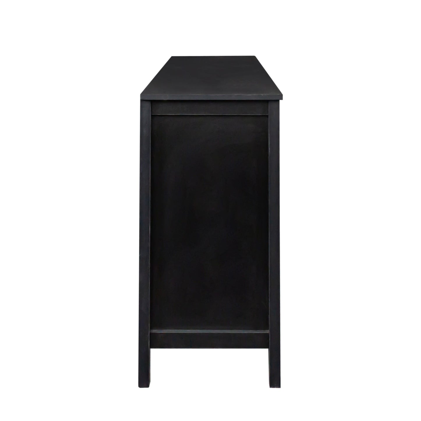 Cabinet With 4 Doors and 4 Open Shelves Freestanding Sideboard, black, HouseOfZazla on Tampa Home & Garden Store