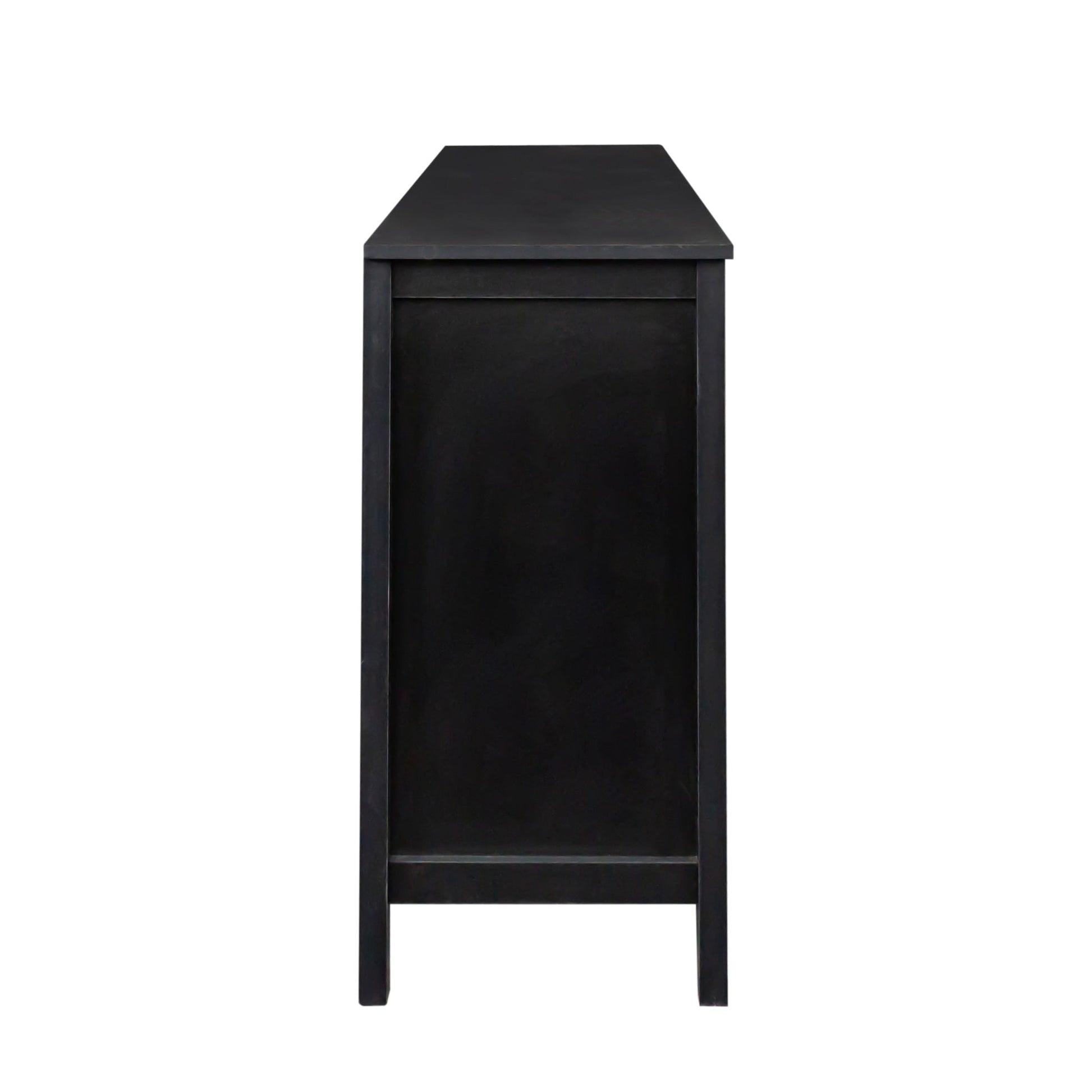 Cabinet With 4 Doors and 4 Open Shelves Freestanding Sideboard, black, HouseOfZazla on Tampa Home & Garden Store