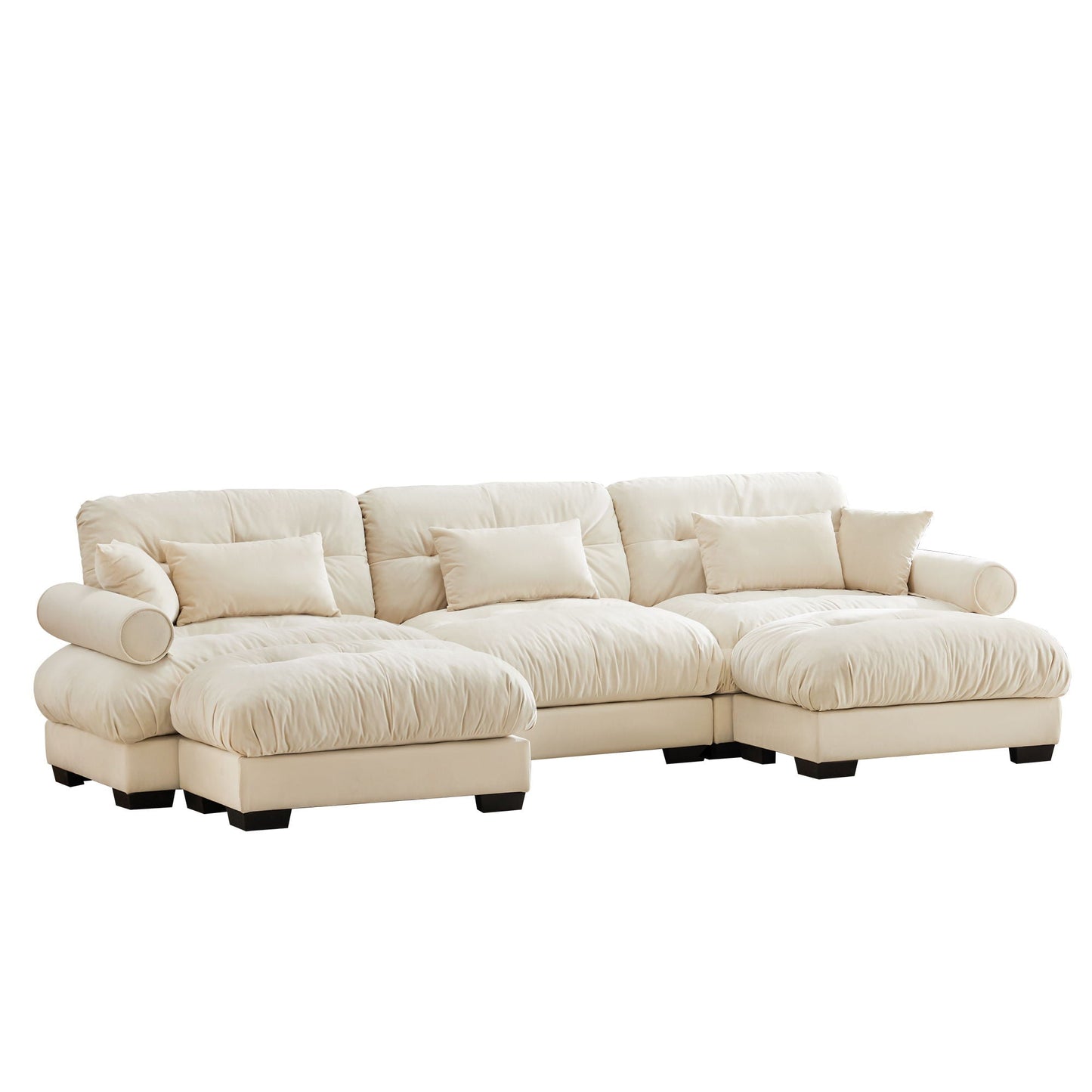 Oversized Modular Sofa with Movable Ottoman