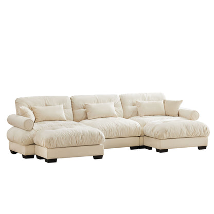 Oversized Modular Sofa with Movable Ottoman