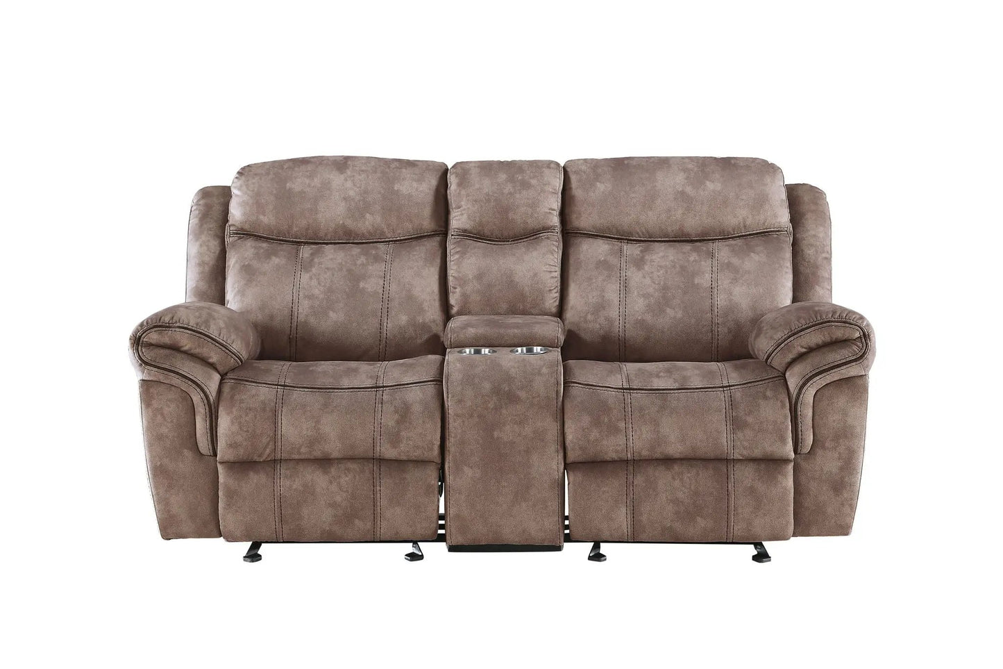Zubaida Two Tone Recliner Loveseat with USB Port