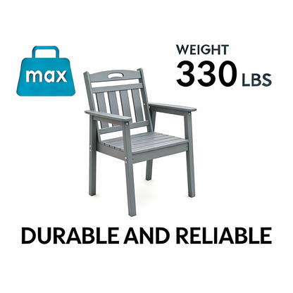 Modern HDPE Outdoor Terrace Dining Chair Set
