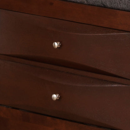 Storage Beds dark brown wood drawer fronts with small white ceramic knobs on Tampa Home & Garden Store