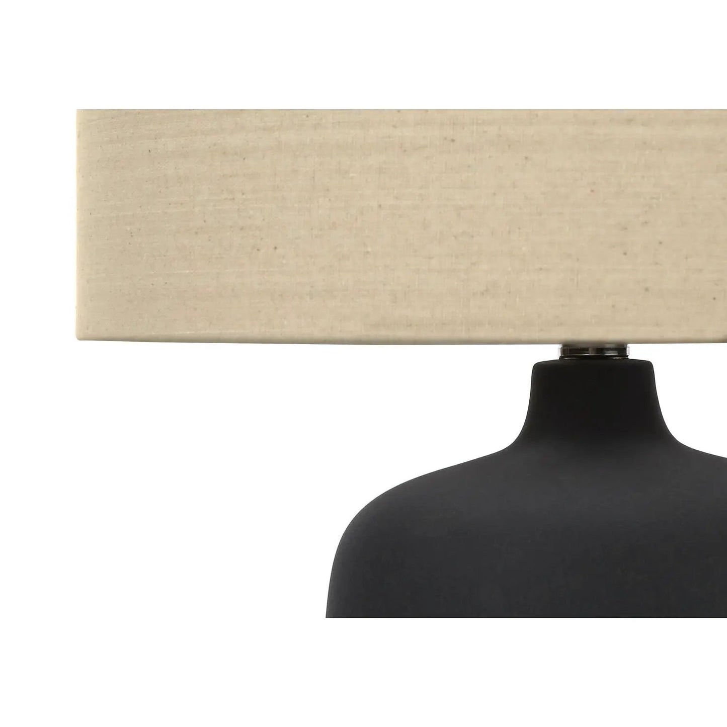 Table lamp Contemporary black ceramic base with beige linen shade by Unique Piece Furniture on Tampa Home & Garden Store