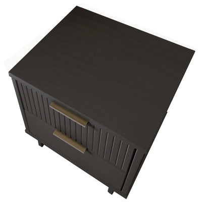 Granville Nightstand 2-drawer dark espresso solid wood with brass handles HouseOfZazla on Tampa Home & Garden Store