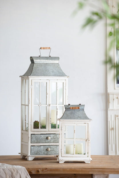 The Ivory Wooden Lantern For Indoor Or Outdoor