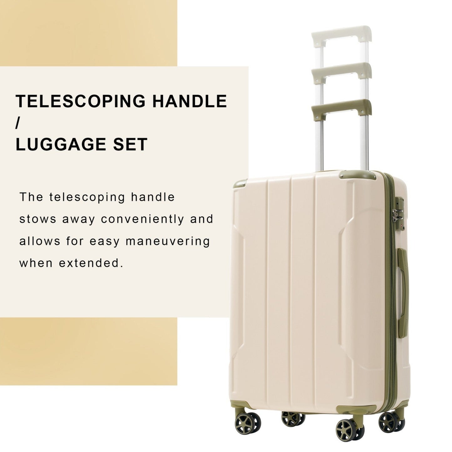 GigaTech 3-Piece Expandable Hard Shell Luggage Set with TSA Lock, telescoping handle on Tampa Home & Garden Store