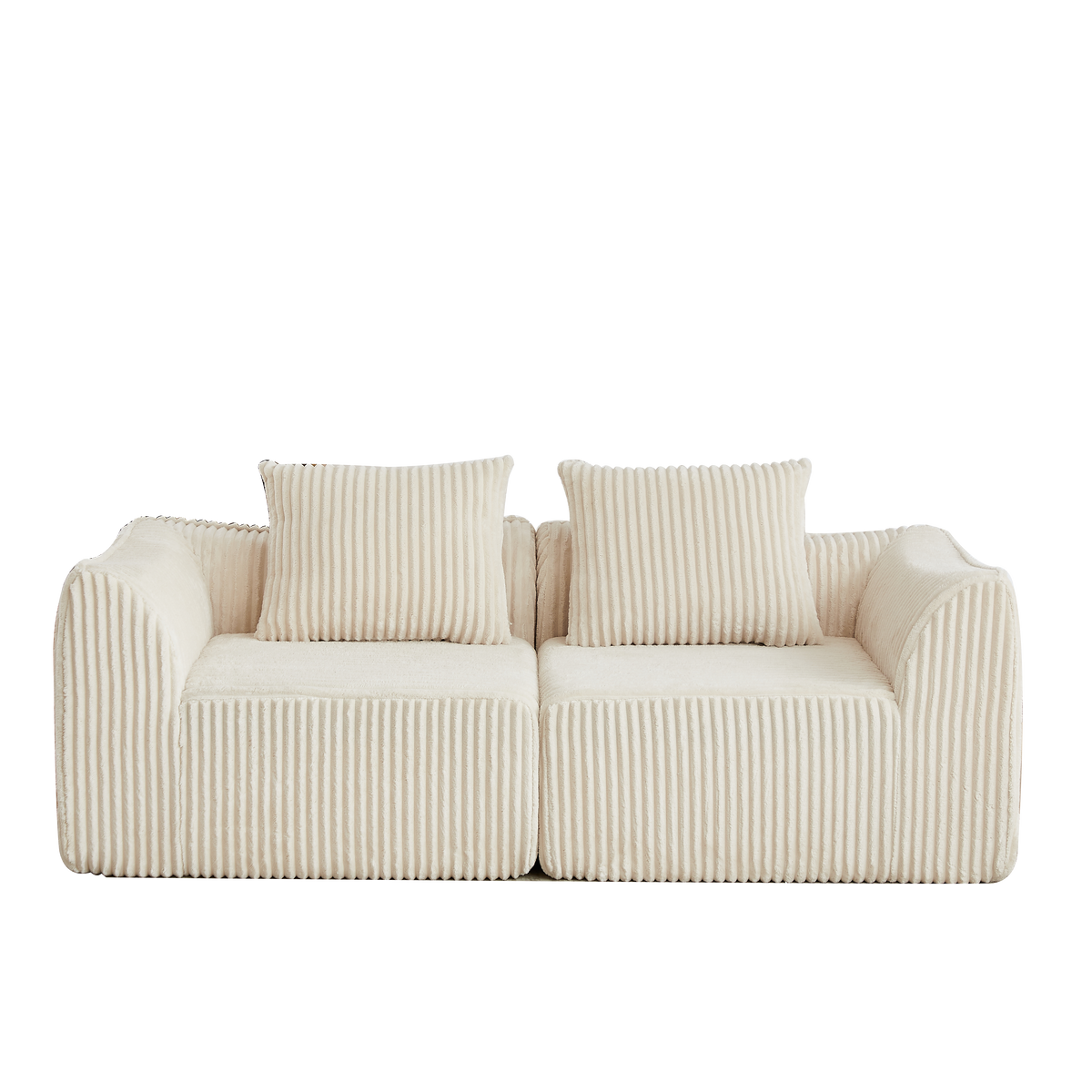 Minimalist Corduroy Sofa and a Curved Back