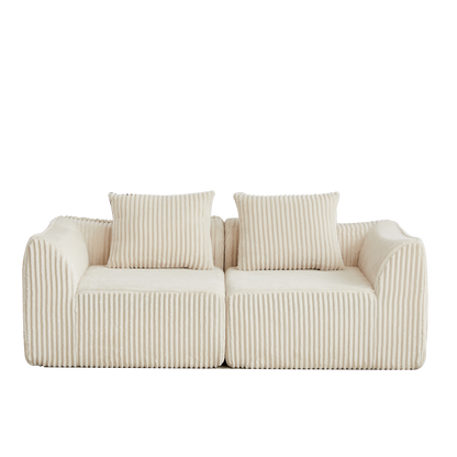 Minimalist Corduroy Sofa and a Curved Back