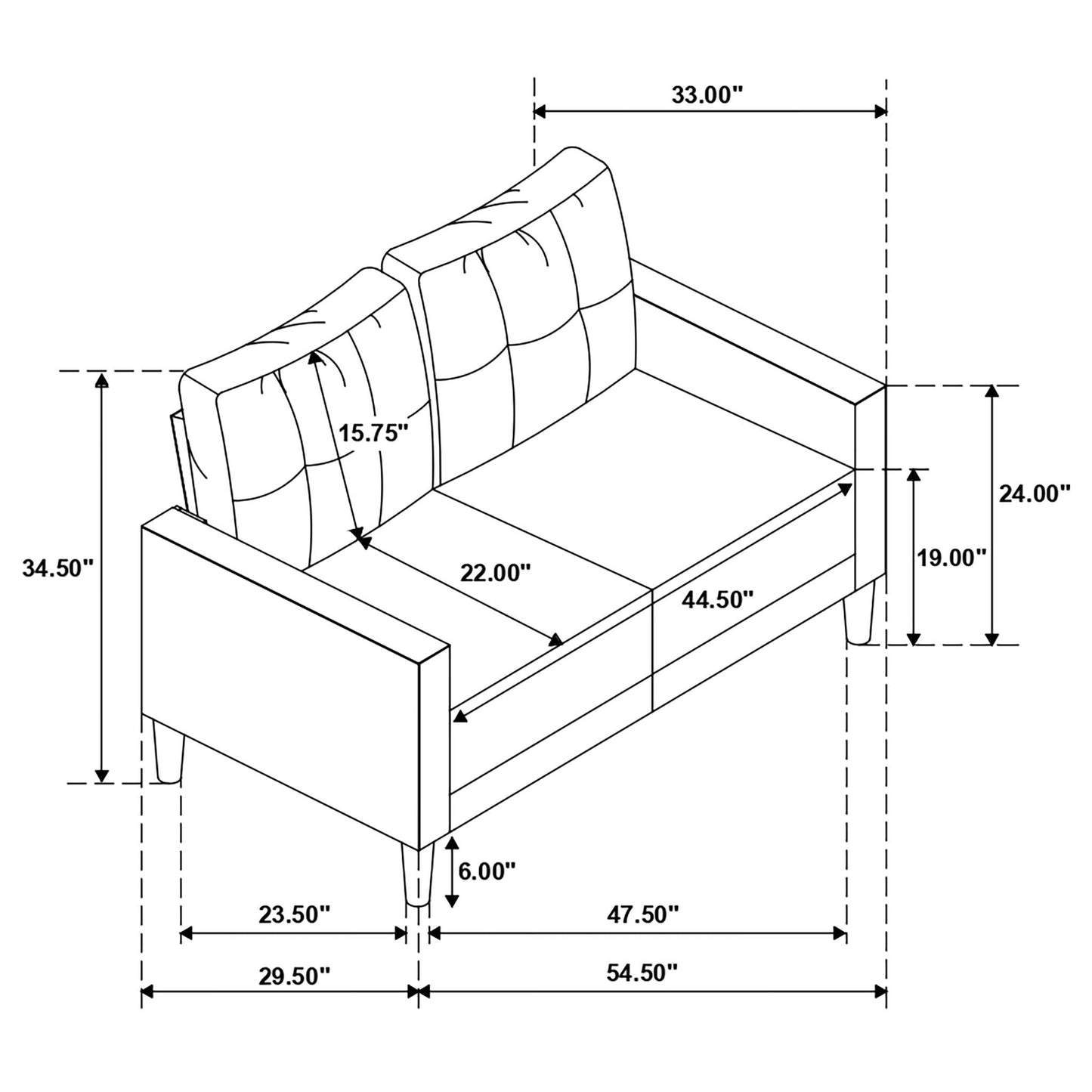 Harvey the Two Piece Tufted Beige Sofa and Set