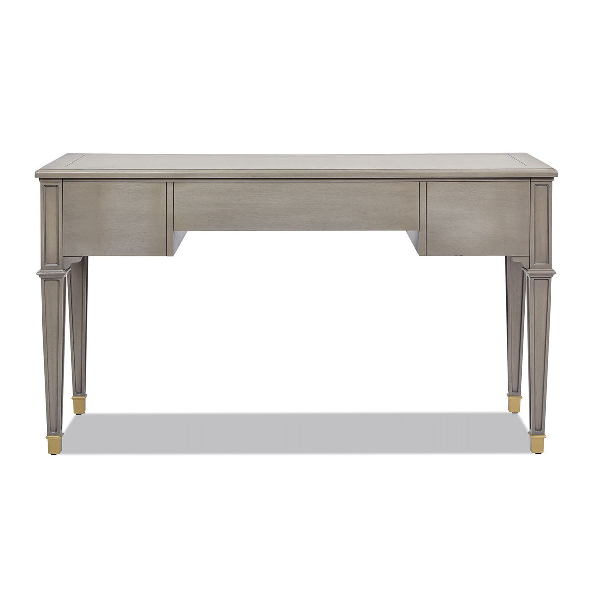 Dauphin 3-Drawer Executive Desk with softclose drawers in light gray finish by HouseOfZazla on Tampa Home & Garden Store