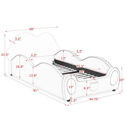 Cloud Shape Bed With Guardrails and Kid Storage