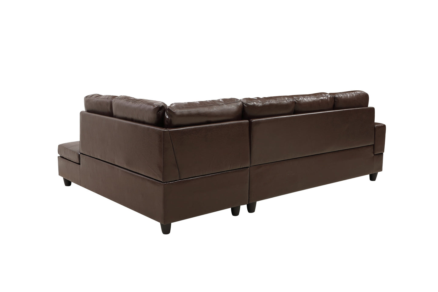 3 Pc Sectional Sofa Set Brown Faux Leather Left-Facing Chaise by HouseOfZazla on Tampa Home & Garden Store