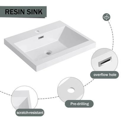 Modern Freestanding Vanity With Resin Sink