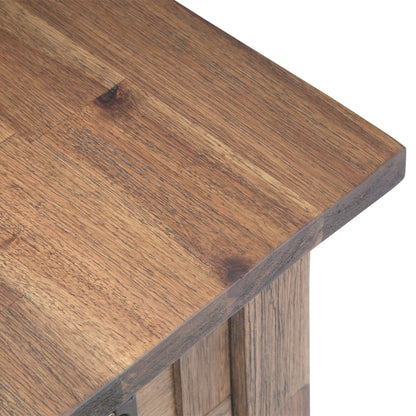 Monroe solid acacia side table top with warm wood grain finish on Tampa Home & Garden Store
