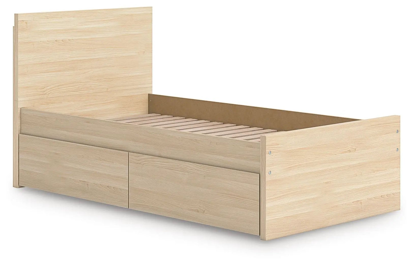 Onita Panel Platform Bed in light oak with under-bed storage drawers by Unique Piece Furniture on Tampa Home & Garden Store