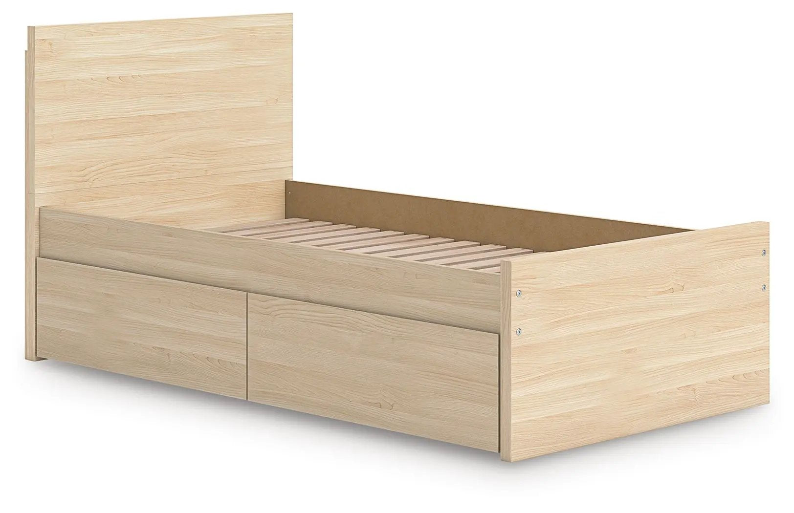Onita Panel Platform Bed in light oak with under-bed storage drawers by Unique Piece Furniture on Tampa Home & Garden Store