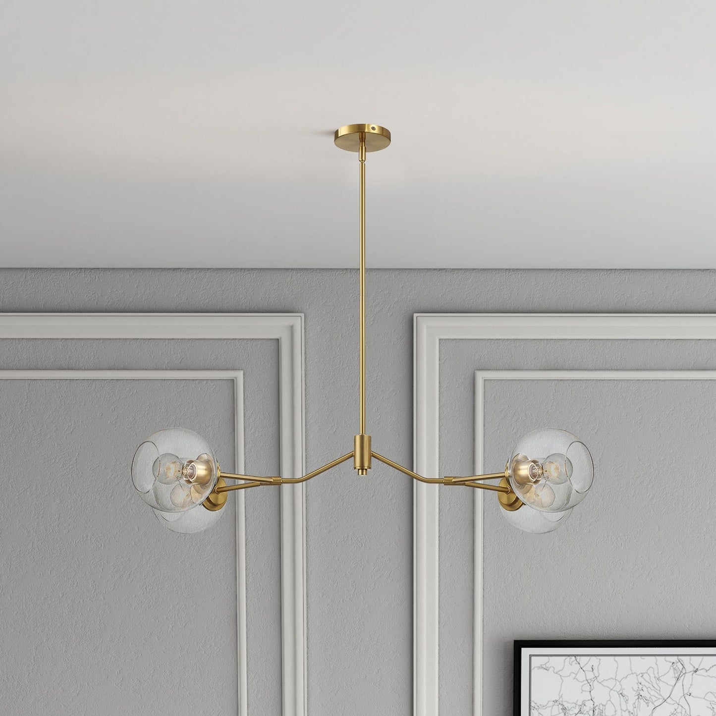 Jewel 4-light chandelier in gold finish with clear glass globes by HouseOfZazla on Tampa Home & Garden Store