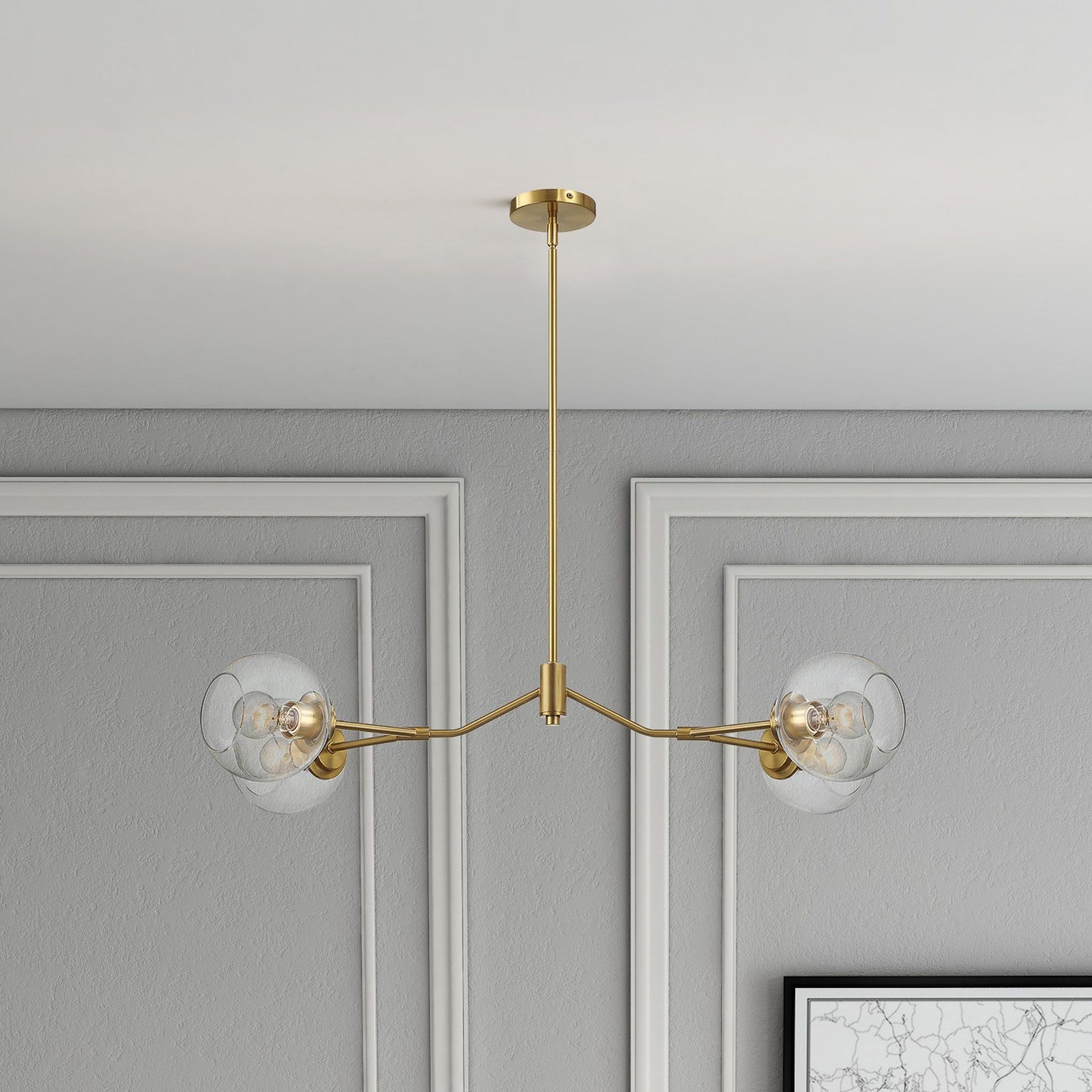 Jewel 4-light chandelier in gold finish with clear glass globes by HouseOfZazla on Tampa Home & Garden Store