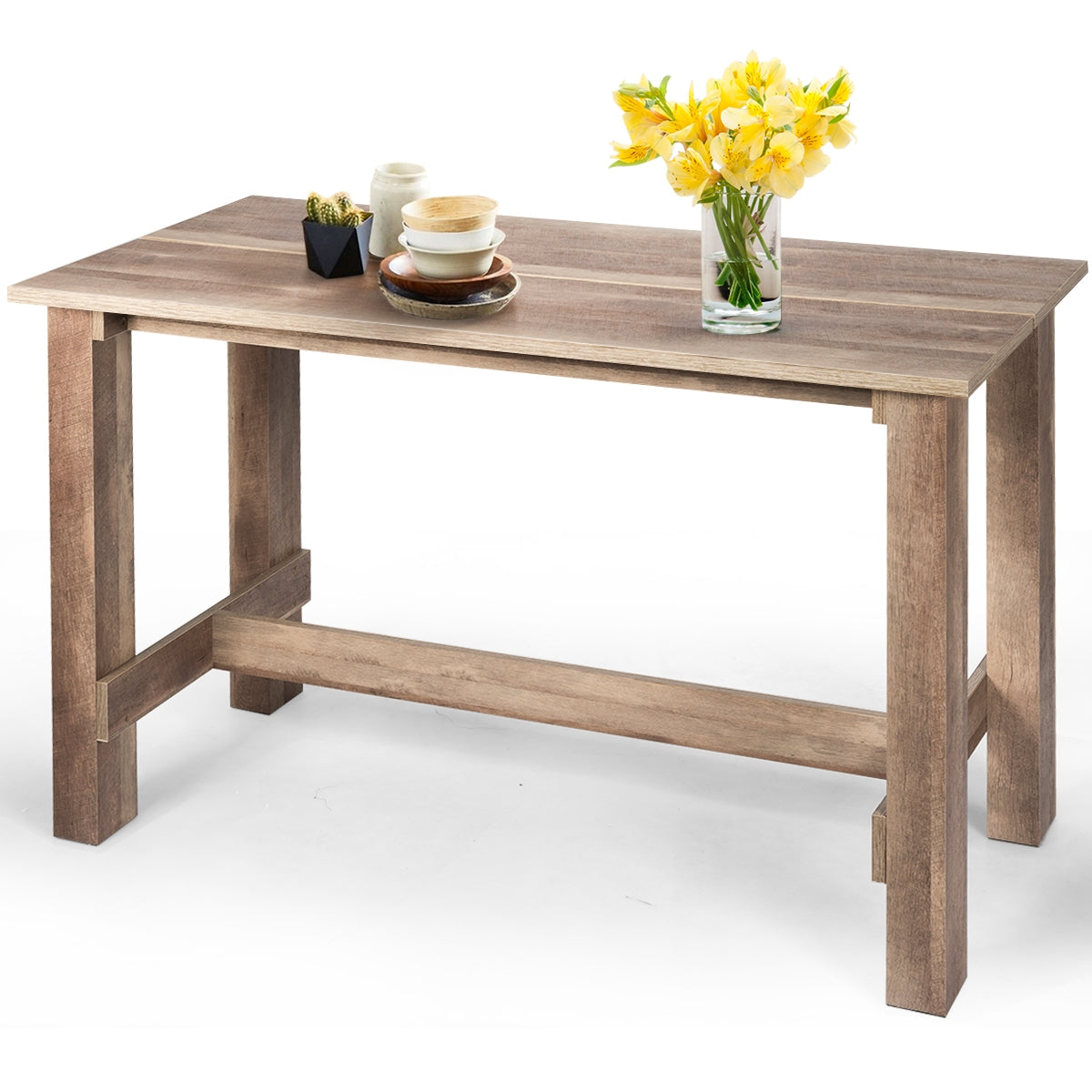 Multifunctional counter height wooden dining table in natural brown by DirectDeals on Tampa Home & Garden Store