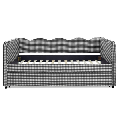 Gingham Daybed With USB Port and Wave Design