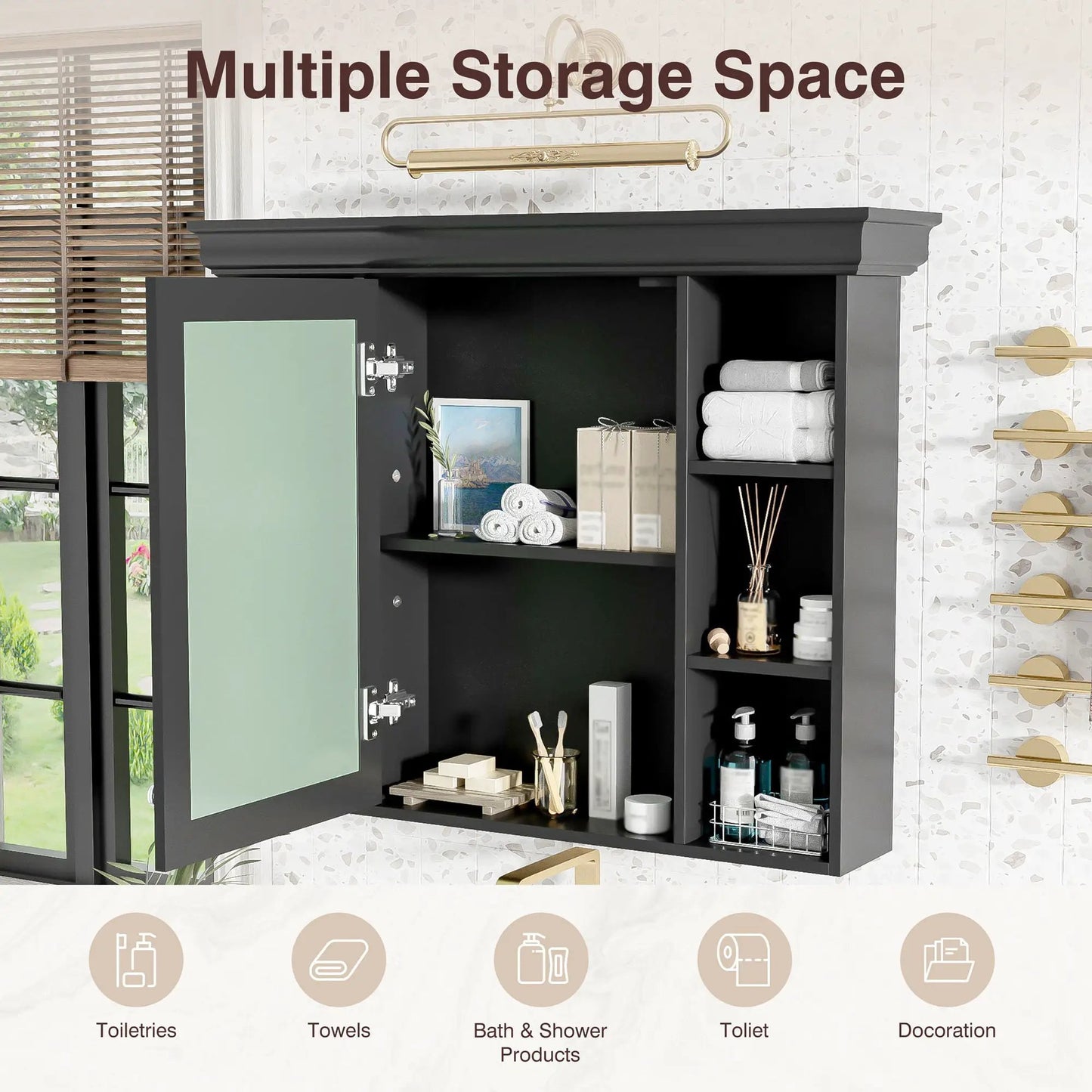 Wall Mounted Bathroom Storage Cabinet With Mirror