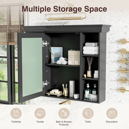 Wall Mounted Bathroom Storage Cabinet With Mirror