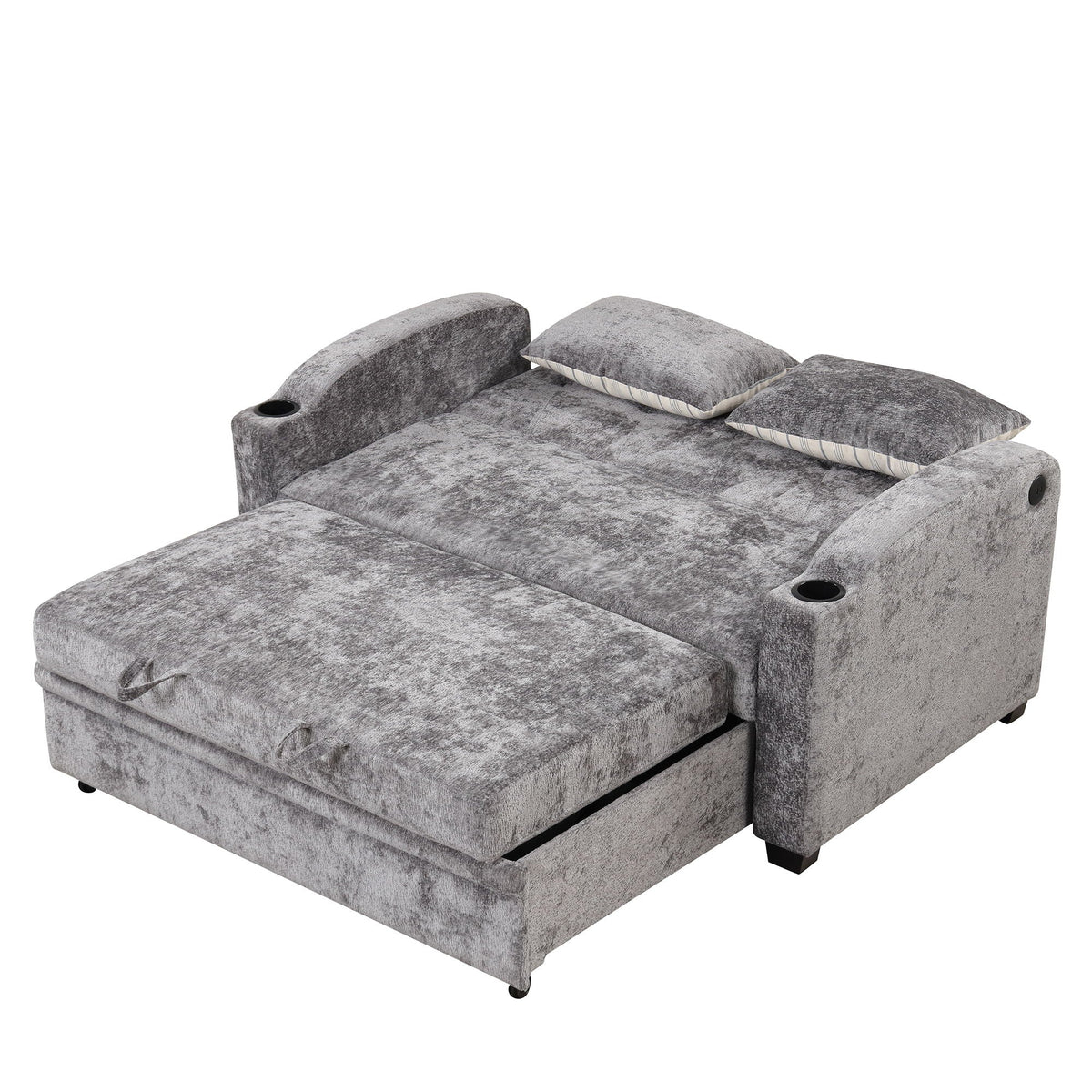 Convertible Sofa With Usb And Adjustable Backrest
