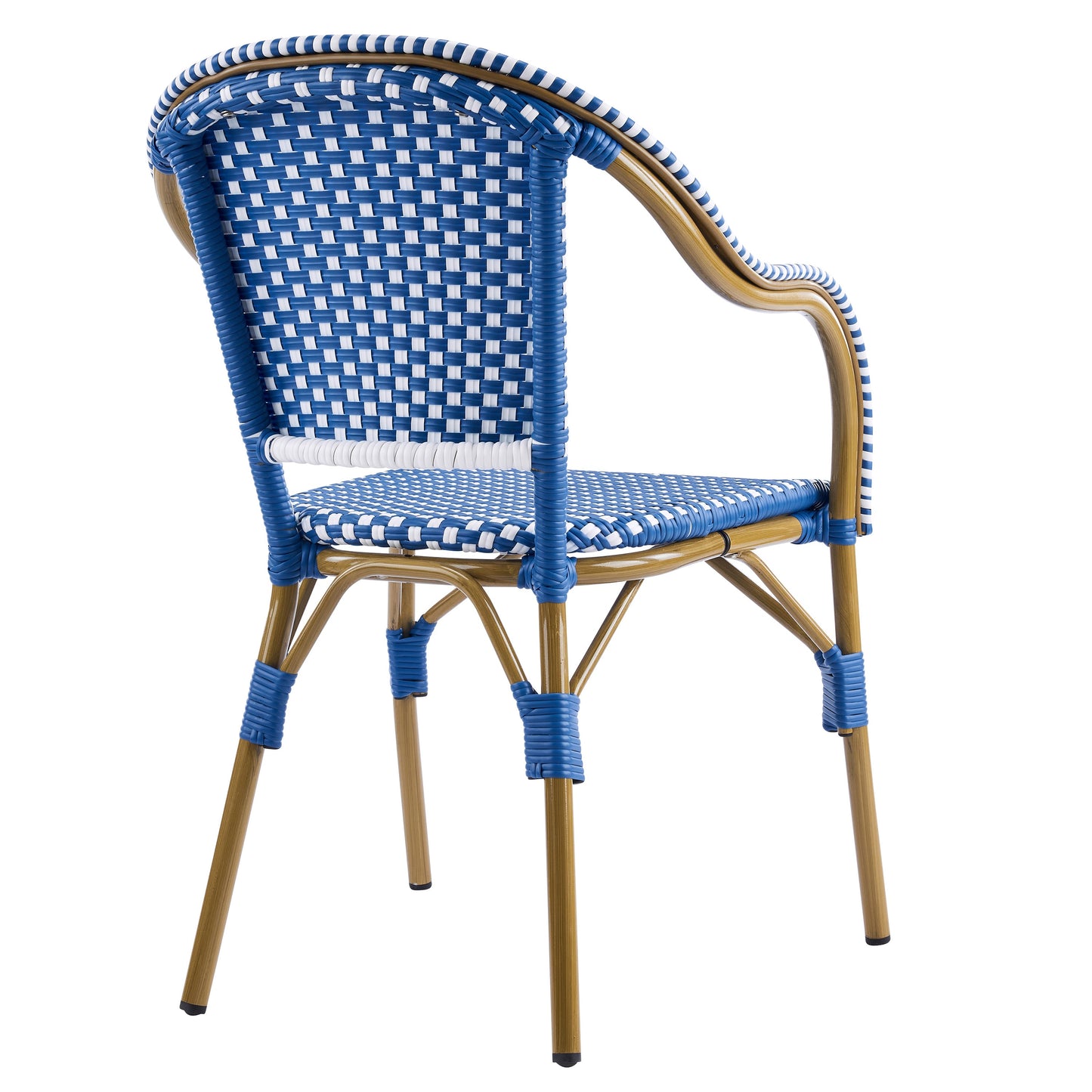 Outdoor Bistro Chairs Set of Aluminum and Rattan