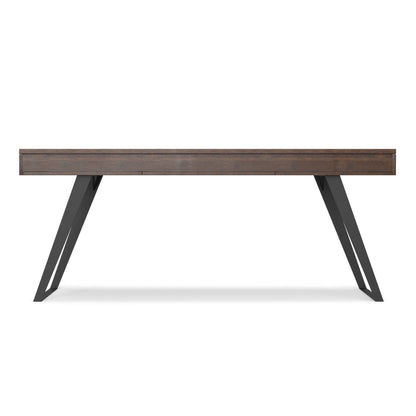 Handcrafted Acacia Desk And Drawer Storage writing desk in dark wood with metal legs on Tampa Home & Garden Store