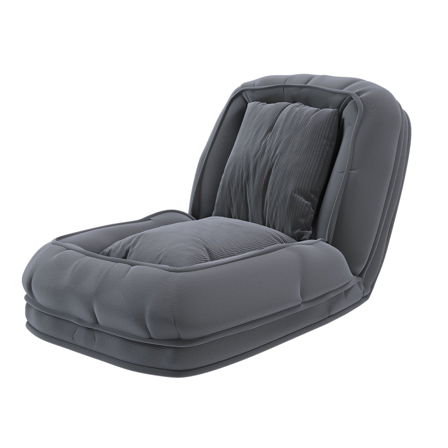 Bean bag chair by HouseOfZazla in gray upholstery with cushioned backrest on Tampa Home & Garden Store