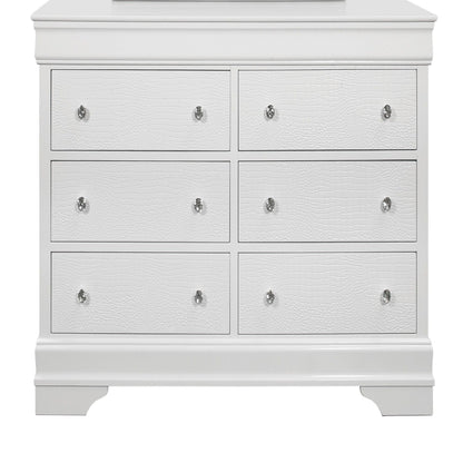 Dresser HouseOfZazla crocodile-textured white finish with crystal knob pulls on Tampa Home & Garden Store