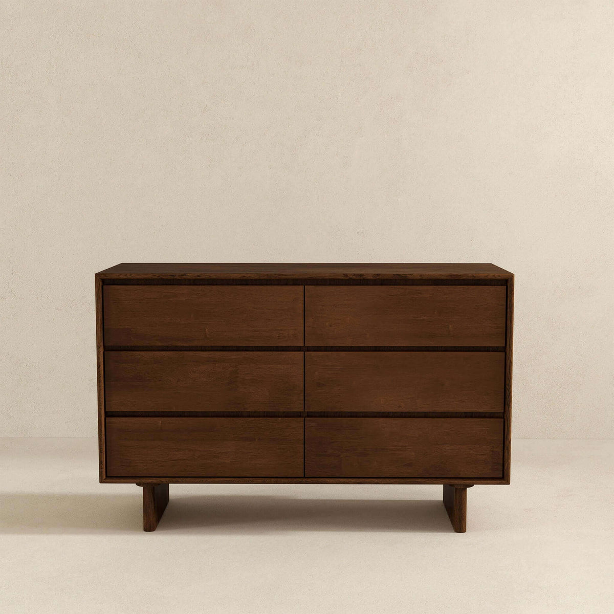 Brown solid wood six-drawer dresser in mid-century style by HouseOfZazla on Tampa Home & Garden Store