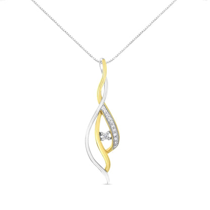 Espira 10K two-tone gold diamond cascade pendant necklace with teardrop design and pave diamonds on Tampa Home & Garden Store