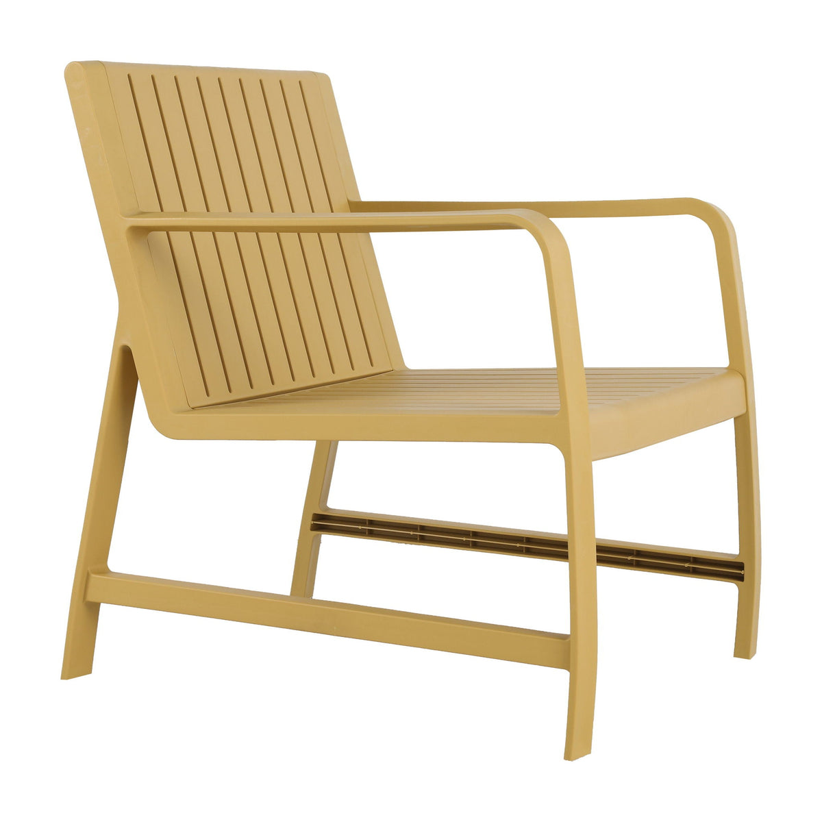 Waterproof two-piece orange outdoor patio set chair by HouseOfZazla with a slatted back on Tampa Home & Garden Store