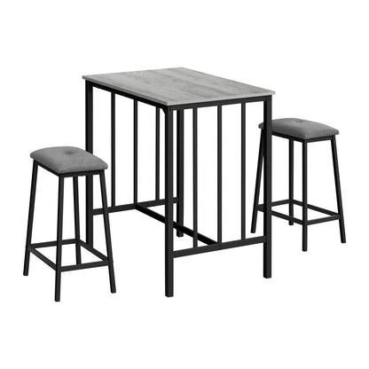 3-Piece Counter-Height Dining Set with gray wood-look top and black metal frame, includes 2 stools on Tampa Home & Garden Store