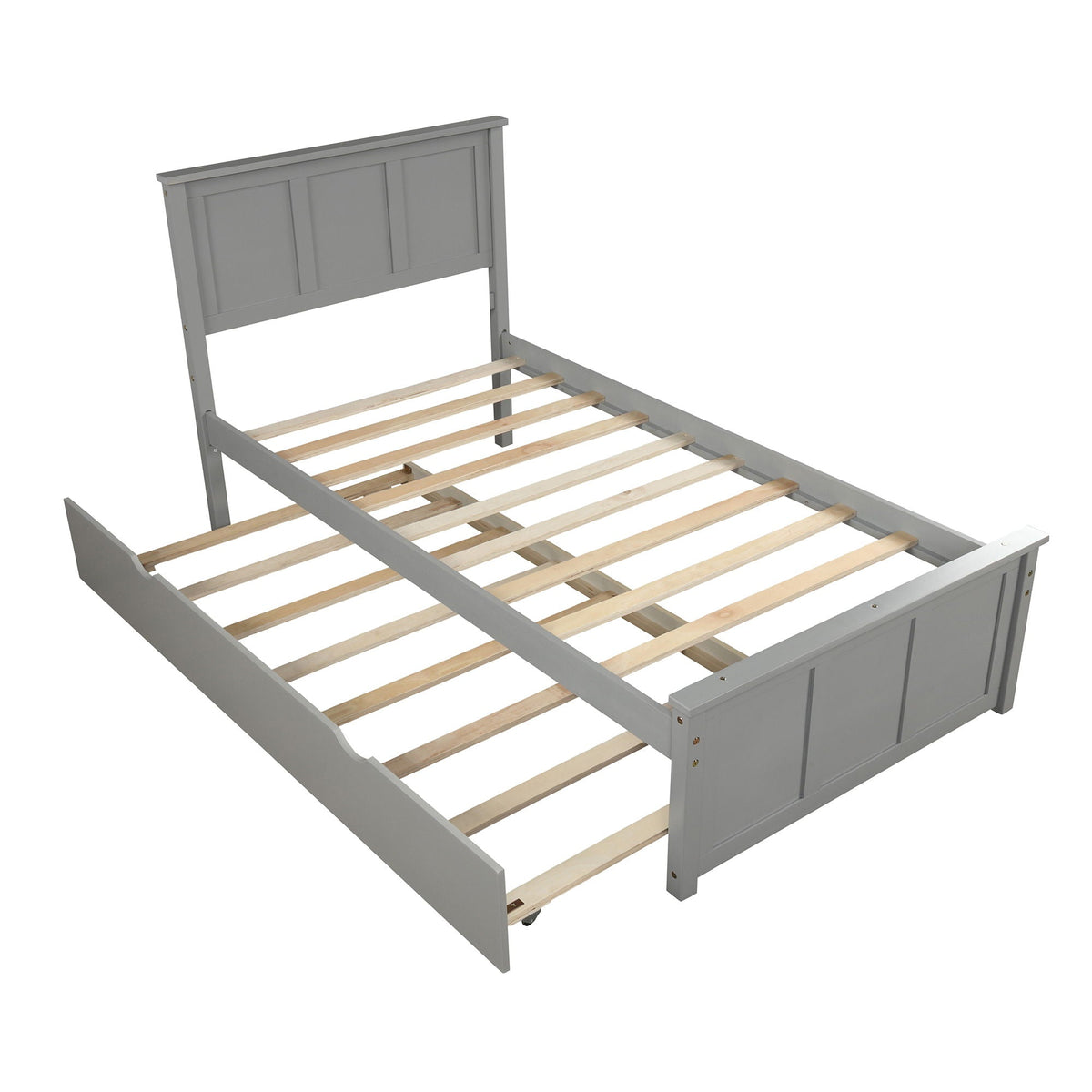 Platform bed frame with twin trundle in gray by HouseOfZazla on Tampa Home & Garden Store