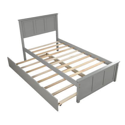Platform bed frame with twin trundle in gray by HouseOfZazla on Tampa Home & Garden Store